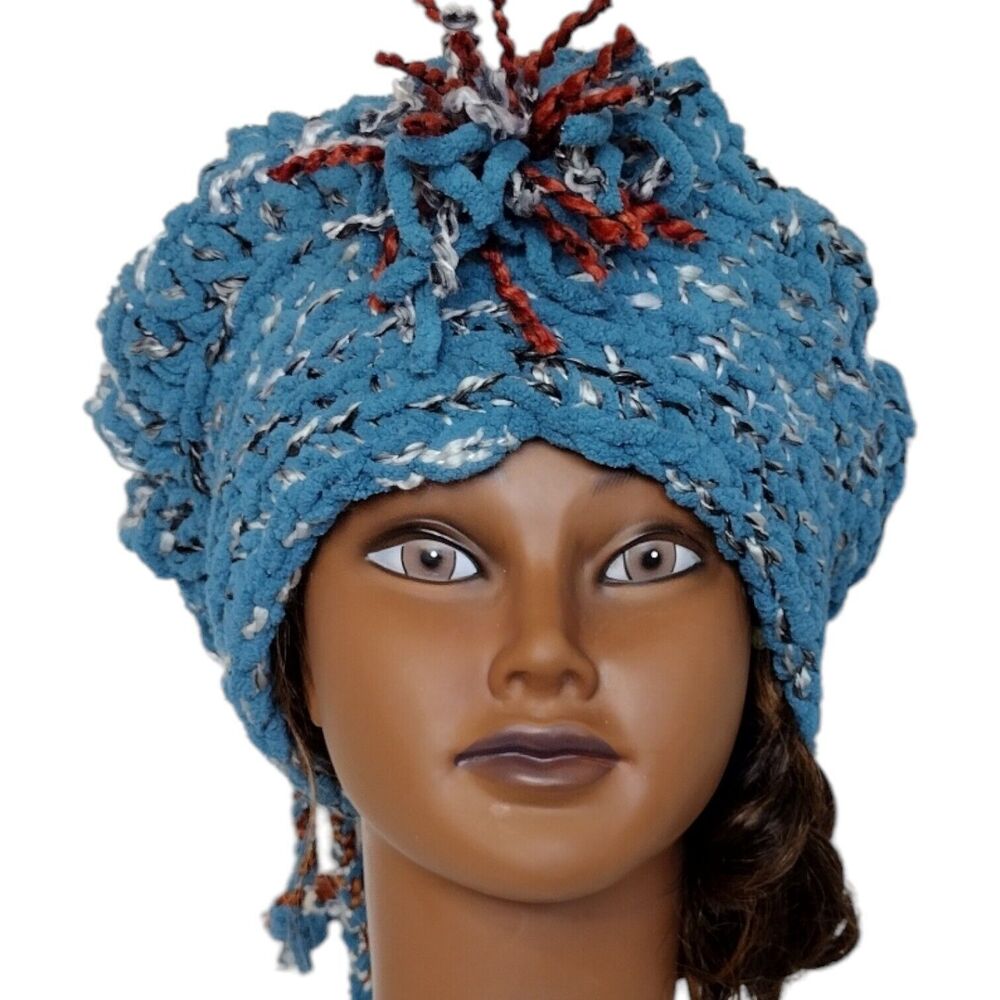 Slouchy Boho Hat OOAK Handmade Crochet Free Hand Women's One Size